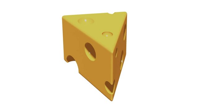 3d render with a piece of cheese isolated on white background