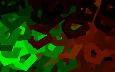 Obraz premium Dark Green, Red vector texture with colorful hexagons.
