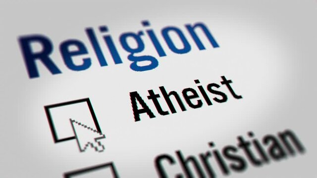 Mouse Cursor Marking Checkbox by the "Atheist" Word in the Religion Survey Question