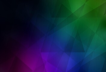 Fototapeta premium Dark Multicolor vector gradient triangles template.