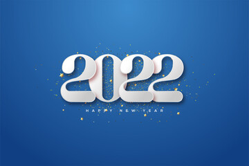2022 happy new year with classic rounded elegant numbers.