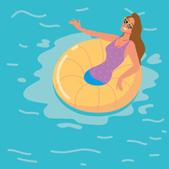 woman on floating ring
