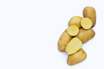 Fototapeta premium Raw potatoes isolated on white background