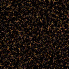 Hand Drawn Snowflakes Christmas Seamless Pattern. Subtle Flying Snow Flakes on chalk snowflakes Background. Appealing chalk handdrawn snow overlay. Extraordinary holiday season decoration.