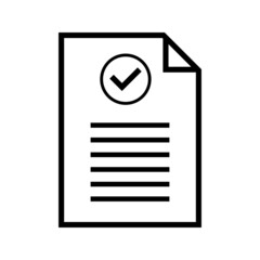 Approved document icon simple vector. Certificate mark. Complete qualification on white background