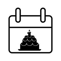 date of birth icon vector isolated on white background