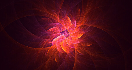 3D rendering abstract multicolor fractal light background