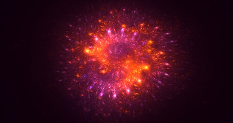 3D rendering abstract multicolor fractal light background