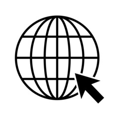 internet - globe icon design template vector on a white background