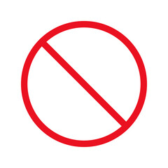 Red no symbol. Circle red warning icon vector illustration
