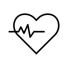 Heart flat icon. Thin line signs for design logo, visit card, etc. Single high-quality outline symbol for web design or mobile app. Medical outline pictogram.