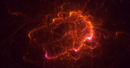 3D rendering abstract colorful fractal light background