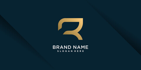 Letter R logo with modern and unique concept Premium Vector part 16 - obrazy, fototapety, plakaty
