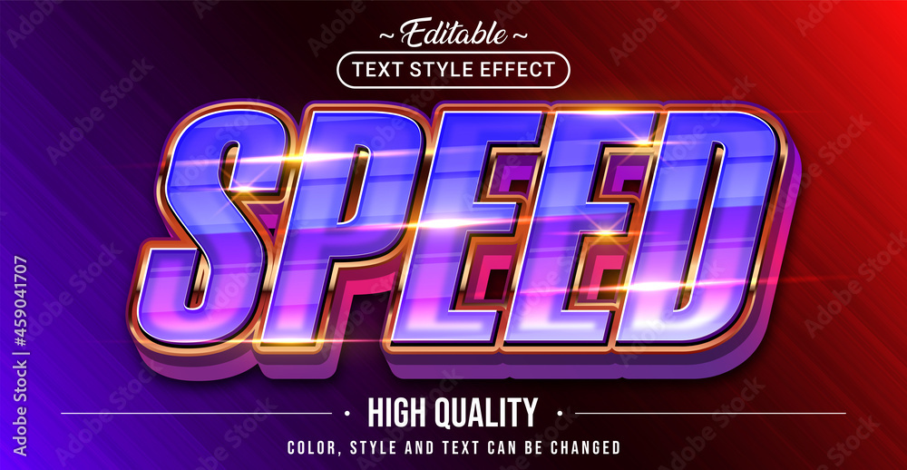 Aufkleber Editable text style effect - Speed text style theme.