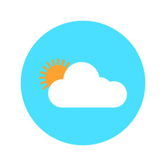 Hot sun with a cloud, illustration, vector on white background. eps 10