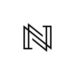 n initial logo design vector template