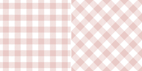 Vichy pattern in pale pink and white for spring summer. Seamless light pastel gingham for tablecloth, oilcloth, dress, skirt, blanket, duvet cover, other modern fashion textile or paper design.