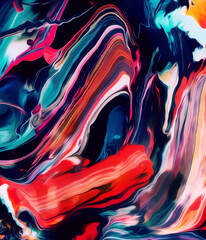 Colorful Abstract Fluid Painting, Color, Paint Flow Background. Illustration of Various Colors Magic Art