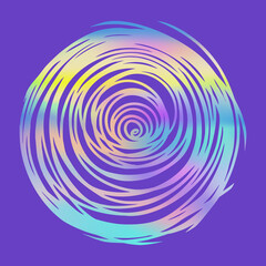 Neon Abstract Round Colourful Background. Doodle Circle in Hand Drawn Style. Template for Social Media Design, Posters.
