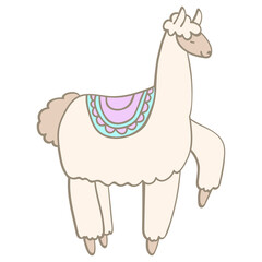 Cute lama clipart. Llama Hand drawing style