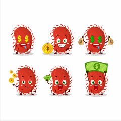 Picornaviridae cartoon character with cute emoticon bring money