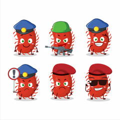A dedicated Police officer of picornaviridae mascot design style