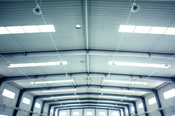 Ceiling of frame structure in factory shop