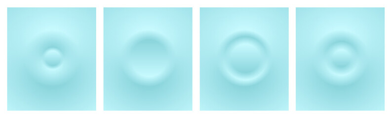 Buttons for user interface, simple circle 3D modern design for mobile, web, social media, business. Neumorphism flat style vector editable illustration. Blue color minimal style UI icons set.