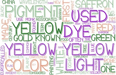 Fototapeta premium Yellow Wordcloud Banner, Wallpaper, Background, Book Cover, Wordart
