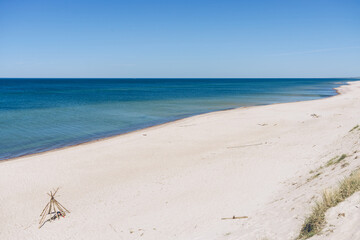 empty white sand beach at curonian spit