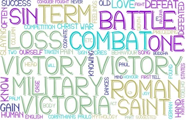 Victory Wordcloud Banner, Wallpaper, Background, Book Cover, Wordart