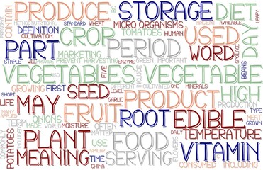 Vegetables Wordcloud Banner, Wallpaper, Background, Book Cover, Wordart