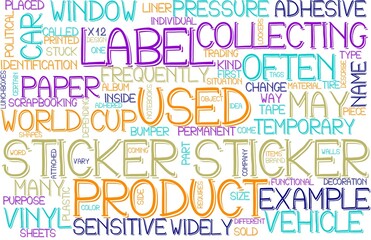 Sticker Wordcloud Banner, Wallpaper, Background, Book Cover, Wordart