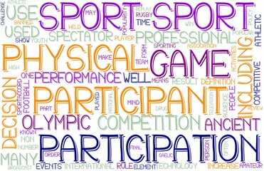 Sport Wordcloud Banner, Wallpaper, Background, Book Cover, Wordart