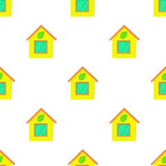 Eco house pattern seamless background texture repeat wallpaper geometric vector