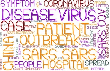 Sars Wordcloud Banner, Wallpaper, Background, Book Cover, Wordart