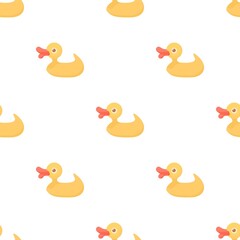 Yellow duck toy pattern seamless background texture repeat wallpaper geometric vector