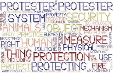 Protester Wordcloud Banner, Wallpaper, Background, Book Cover, Wordart
