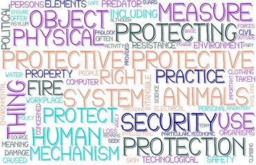 Protective Wordcloud Banner, Wallpaper, Background, Book Cover, Wordart