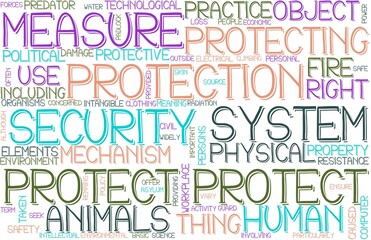 Protect Wordcloud Banner, Wallpaper, Background, Book Cover, Wordart