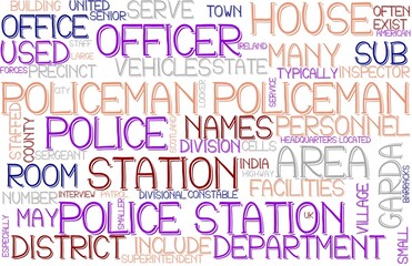 Policeman Wordcloud Banner, Wallpaper, Background, Book Cover, Wordart