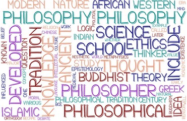 Philosophy Wordcloud Banner, Wallpaper, Background, Book Cover, Wordart