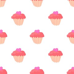 Valentine cupcake pattern seamless background texture repeat wallpaper geometric vector