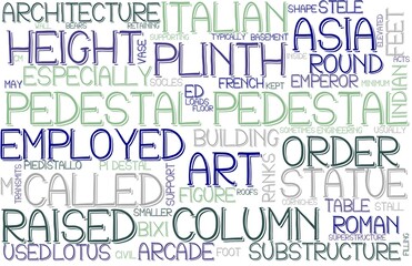 Pedestal Wordcloud Banner, Wallpaper, Background, Book Cover, Wordart