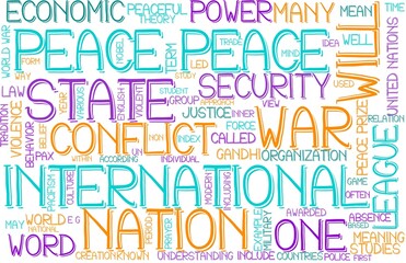 Peace Wordcloud Banner, Wallpaper, Background, Book Cover, Wordart