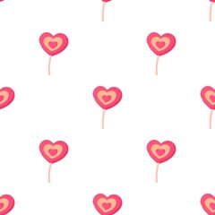 Fototapeta na wymiar Lollipop heart pattern seamless background texture repeat wallpaper geometric vector