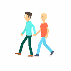 Gay couple. Gay men holding hands, vector illustration