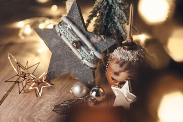 christmas decoration on the table