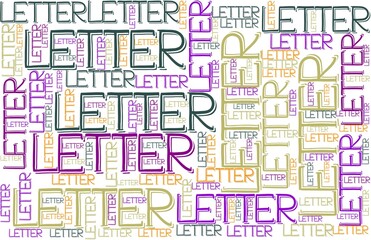 Letter Wordcloud Banner, Wallpaper, Background, Book Cover, Wordart