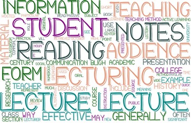 Lecture Wordcloud Banner, Wallpaper, Background, Book Cover, Wordart